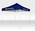 Tent shelter and gazebo pop up with optional printed branding to protect from the sun and rain alike